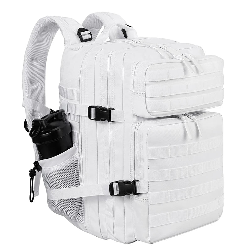 45L Tactical Backpack for Men and Women Large Athlete Gym Bag Outdoor Sports Hiking Survival Rucksack with Bottle Holder