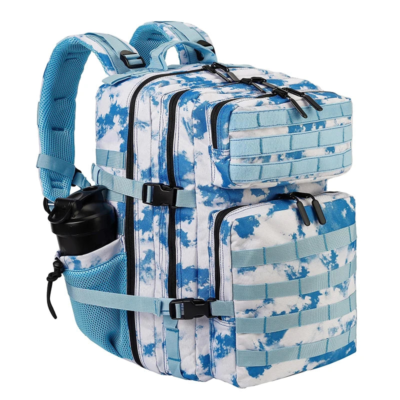45L Tactical Backpack for Men and Women Large Athlete Gym Bag Outdoor Sports Hiking Survival Rucksack with Bottle Holder