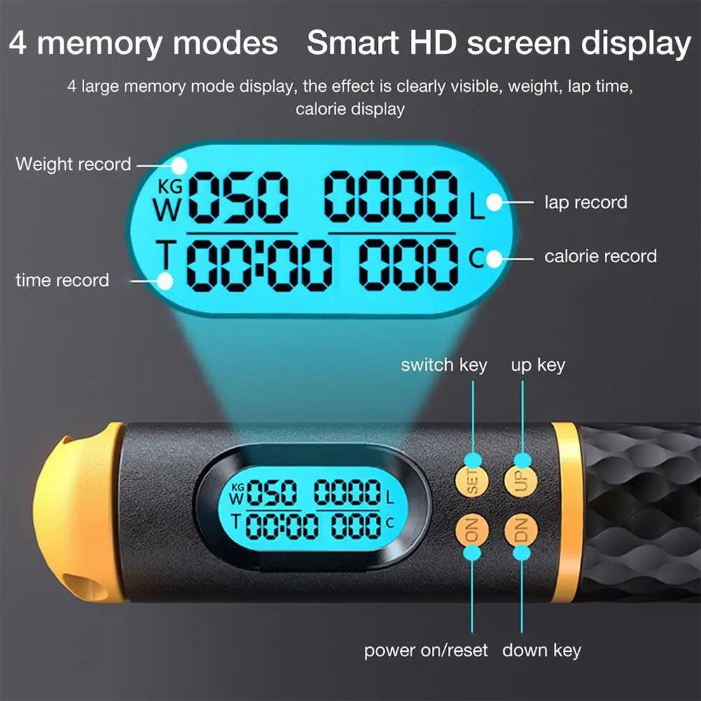 Cordless Jump Rope Digital Skipping Rope Smart Counter Fitness Jump Workout UK
