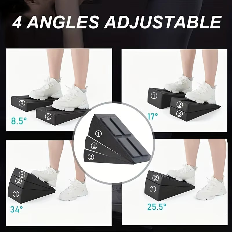 3Pcs/Set Squat Wedge Block Adjustable Non-Slip Squat Ramp Deadlift Wedge Calf Stretcher Slant Board Strength for Squat Deadlift