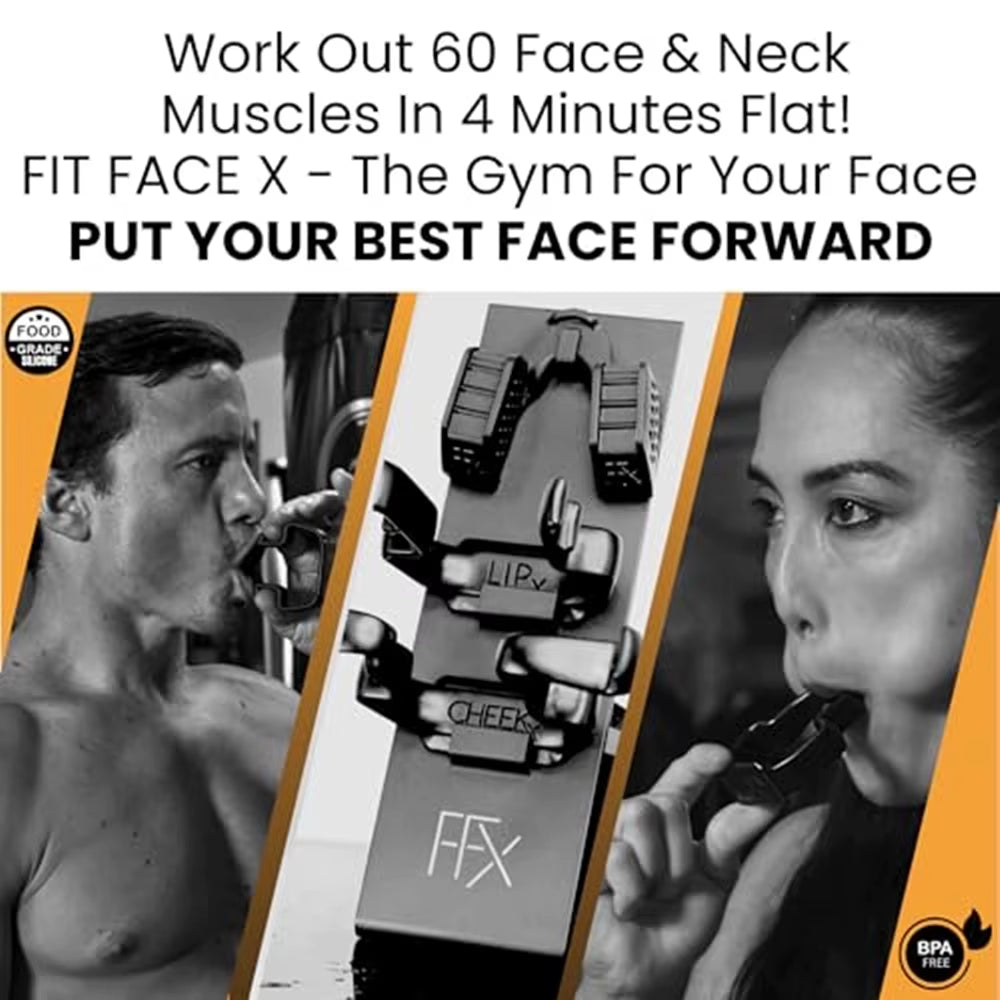 FACE SCULPTING GYM -4 Tools Working Out over 60 Face Muscles/Face Lift in a Box/Fully Sculpt Your Cheeks, Neck, Jowls, Jawline,