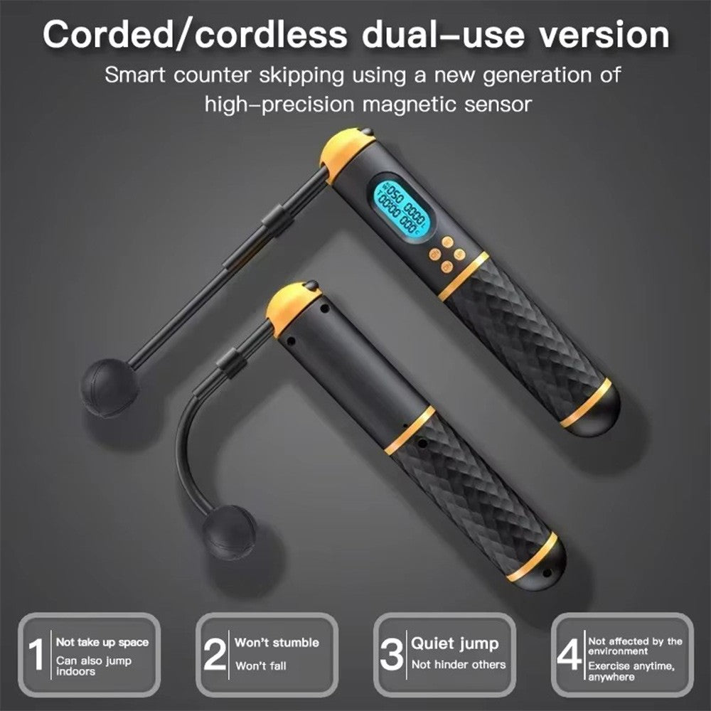 Cordless Jump Rope Digital Skipping Rope Smart Counter Fitness Jump Workout UK