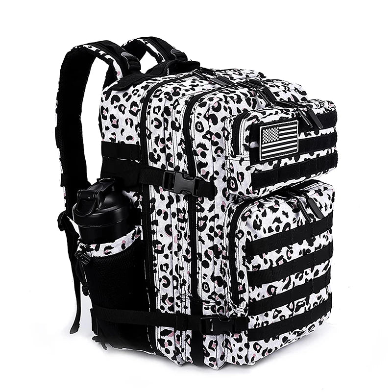 45L Tactical Backpack for Men and Women Large Athlete Gym Bag Outdoor Sports Hiking Survival Rucksack with Bottle Holder