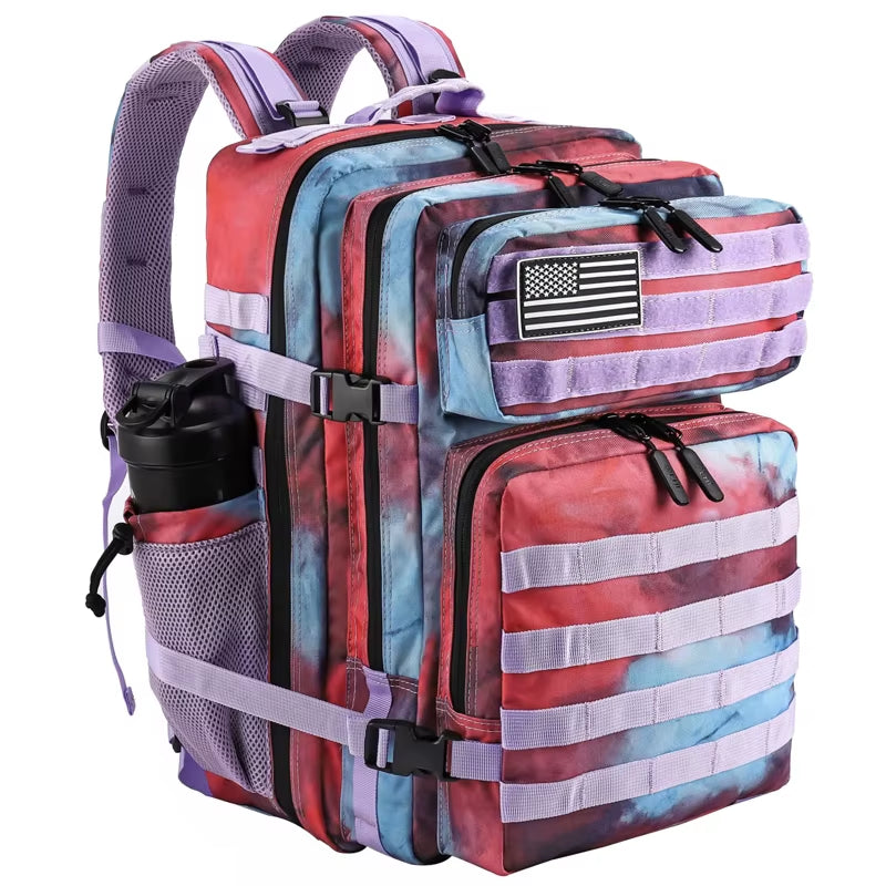 45L Tactical Backpack for Men and Women Large Athlete Gym Bag Outdoor Sports Hiking Survival Rucksack with Bottle Holder