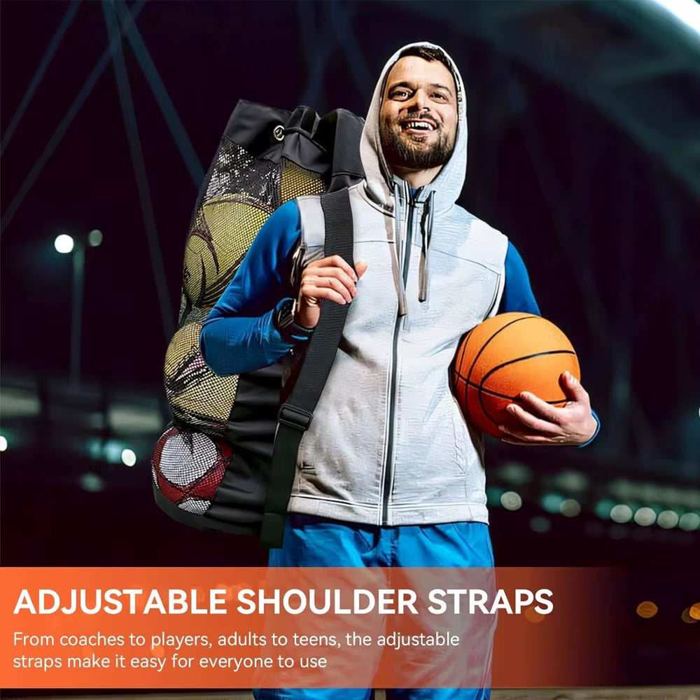 Single Shoulder Ball Bag Large Capacity Soccer Basketball Volleyball Bag Single Shoulder Net Bag for Sporting Accessories