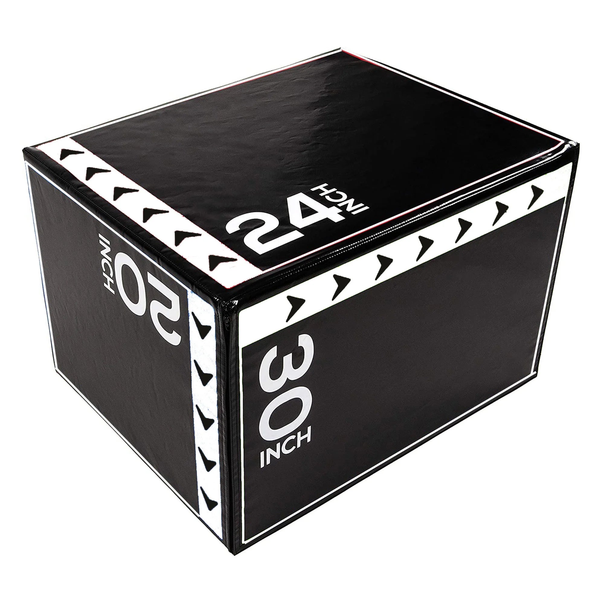 3-In-1 Rotatable Plyometric Jump Box, Jumping Exercise Trainer with anti Slip Surface & High Density Foam, Fitness Training, Easy to Clean, 20" × 24" × 30", 16LBS, Black/White