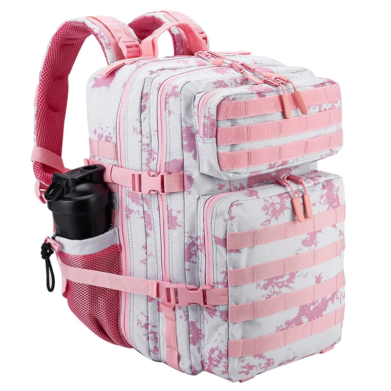 45L Tactical Backpack for Men and Women Large Athlete Gym Bag Outdoor Sports Hiking Survival Rucksack with Bottle Holder