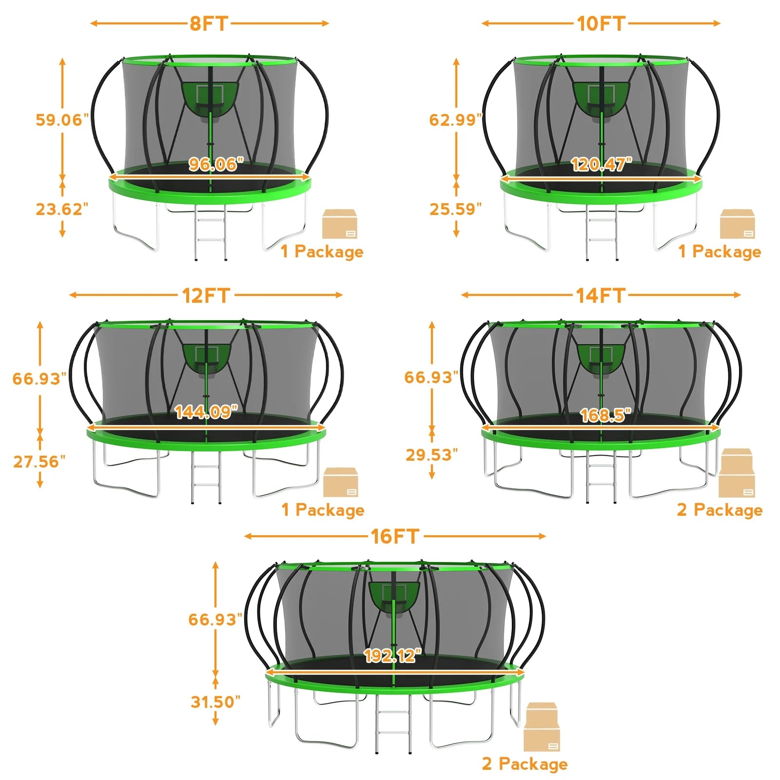 10FT Trampoline with Basketball Hoop, 1000LBS Heavy Duty Trampoline for Adults Capacity for 3-4 Kids, No Gap Design Backyard Trampoline with Enclosure Net, Ladder, a Ball, Green