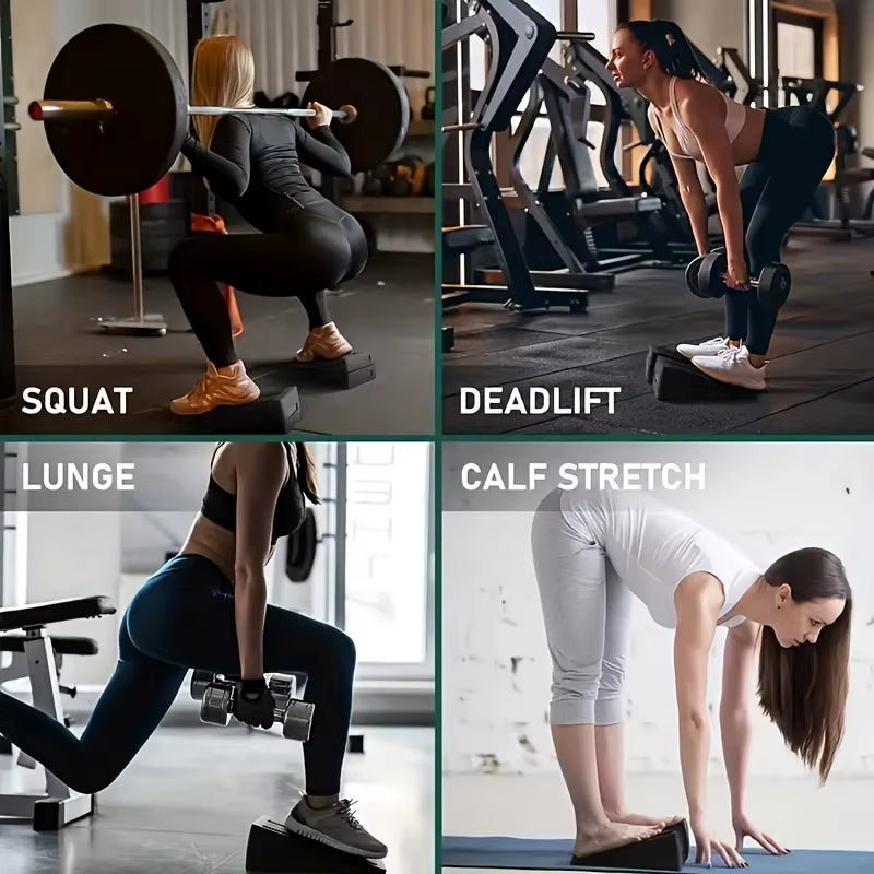 3Pcs/Set Squat Wedge Block Adjustable Non-Slip Squat Ramp Deadlift Wedge Calf Stretcher Slant Board Strength for Squat Deadlift