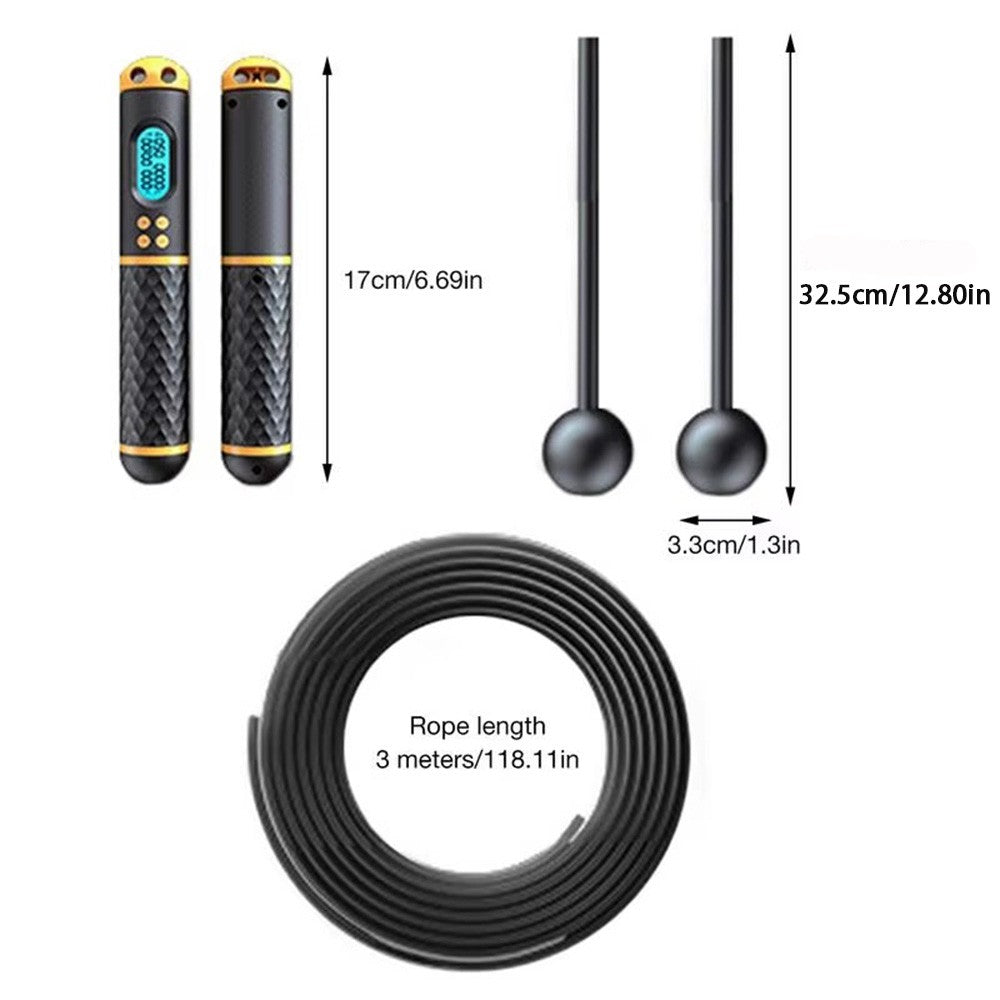 Cordless Jump Rope Digital Skipping Rope Smart Counter Fitness Jump Workout UK