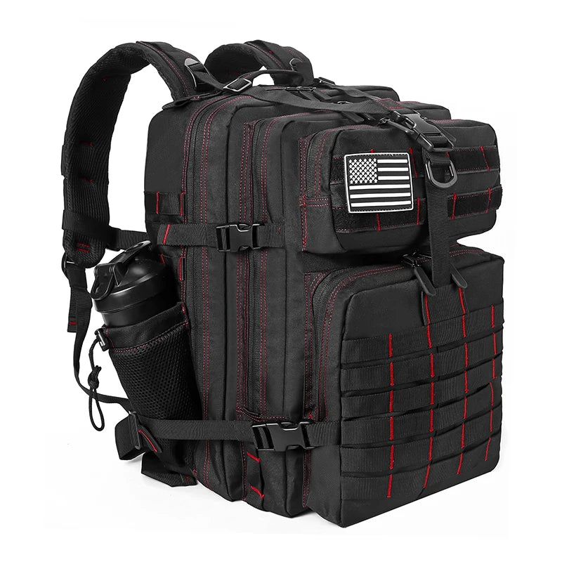 45L Tactical Backpack for Men and Women Large Athlete Gym Bag Outdoor Sports Hiking Survival Rucksack with Bottle Holder