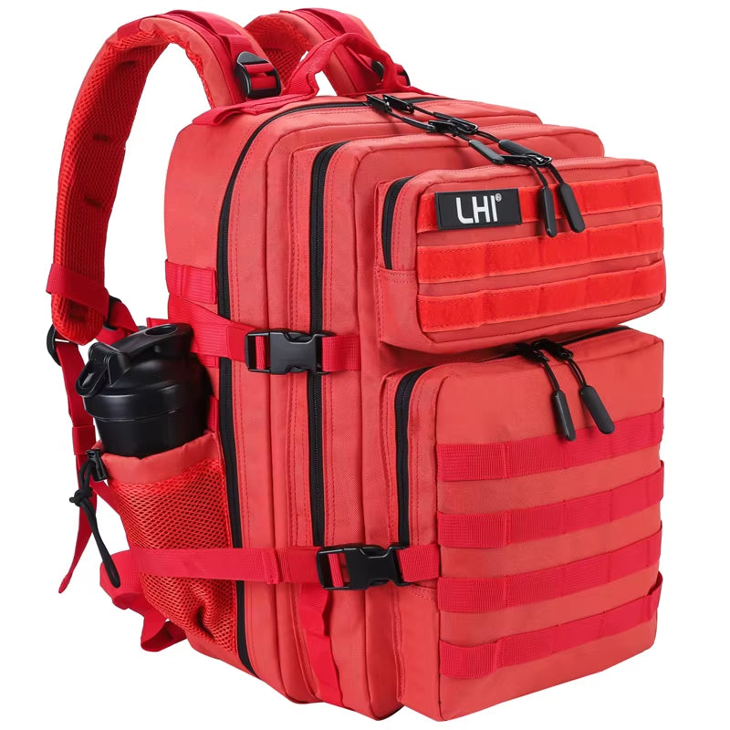 45L Tactical Backpack for Men and Women Large Athlete Gym Bag Outdoor Sports Hiking Survival Rucksack with Bottle Holder