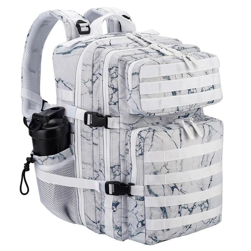 45L Tactical Backpack for Men and Women Large Athlete Gym Bag Outdoor Sports Hiking Survival Rucksack with Bottle Holder