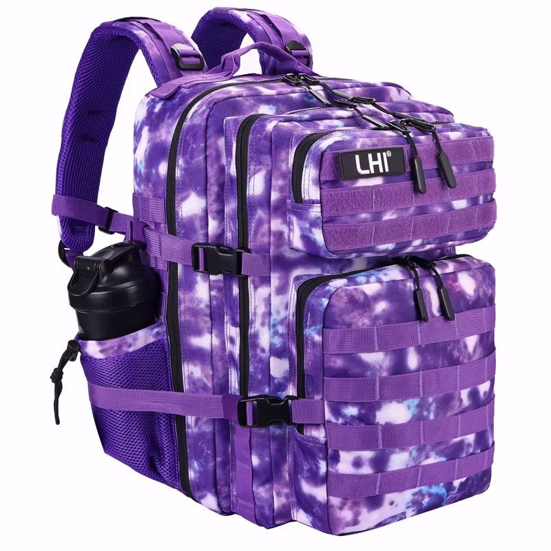 45L Tactical Backpack for Men and Women Large Athlete Gym Bag Outdoor Sports Hiking Survival Rucksack with Bottle Holder