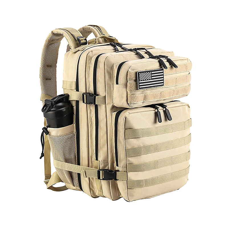 45L Tactical Backpack for Men and Women Large Athlete Gym Bag Outdoor Sports Hiking Survival Rucksack with Bottle Holder