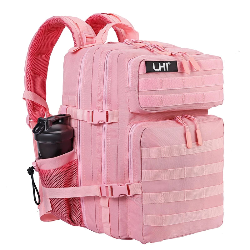 45L Tactical Backpack for Men and Women Large Athlete Gym Bag Outdoor Sports Hiking Survival Rucksack with Bottle Holder