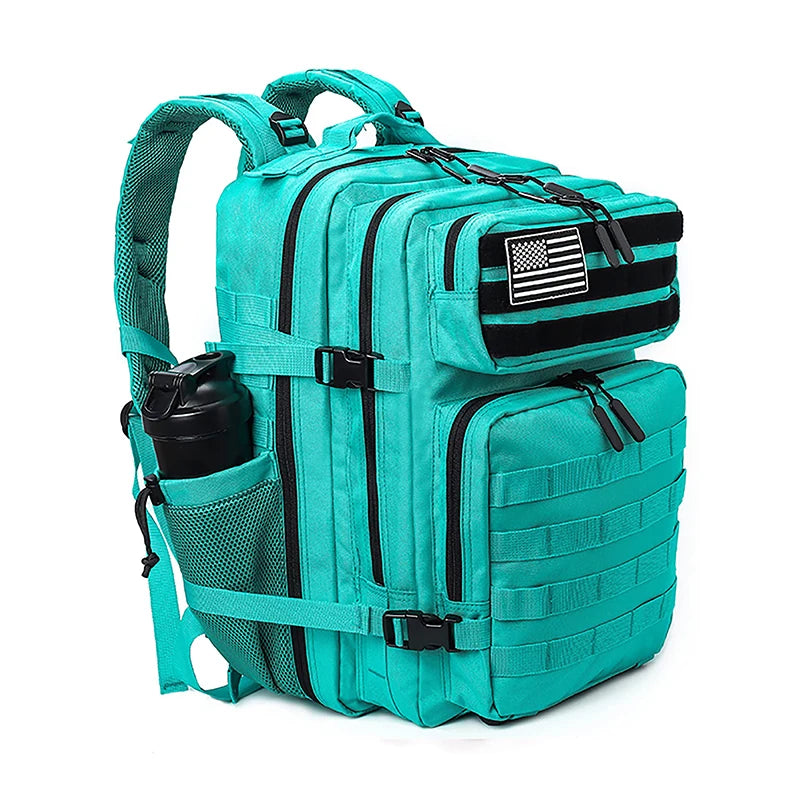 45L Tactical Backpack for Men and Women Large Athlete Gym Bag Outdoor Sports Hiking Survival Rucksack with Bottle Holder