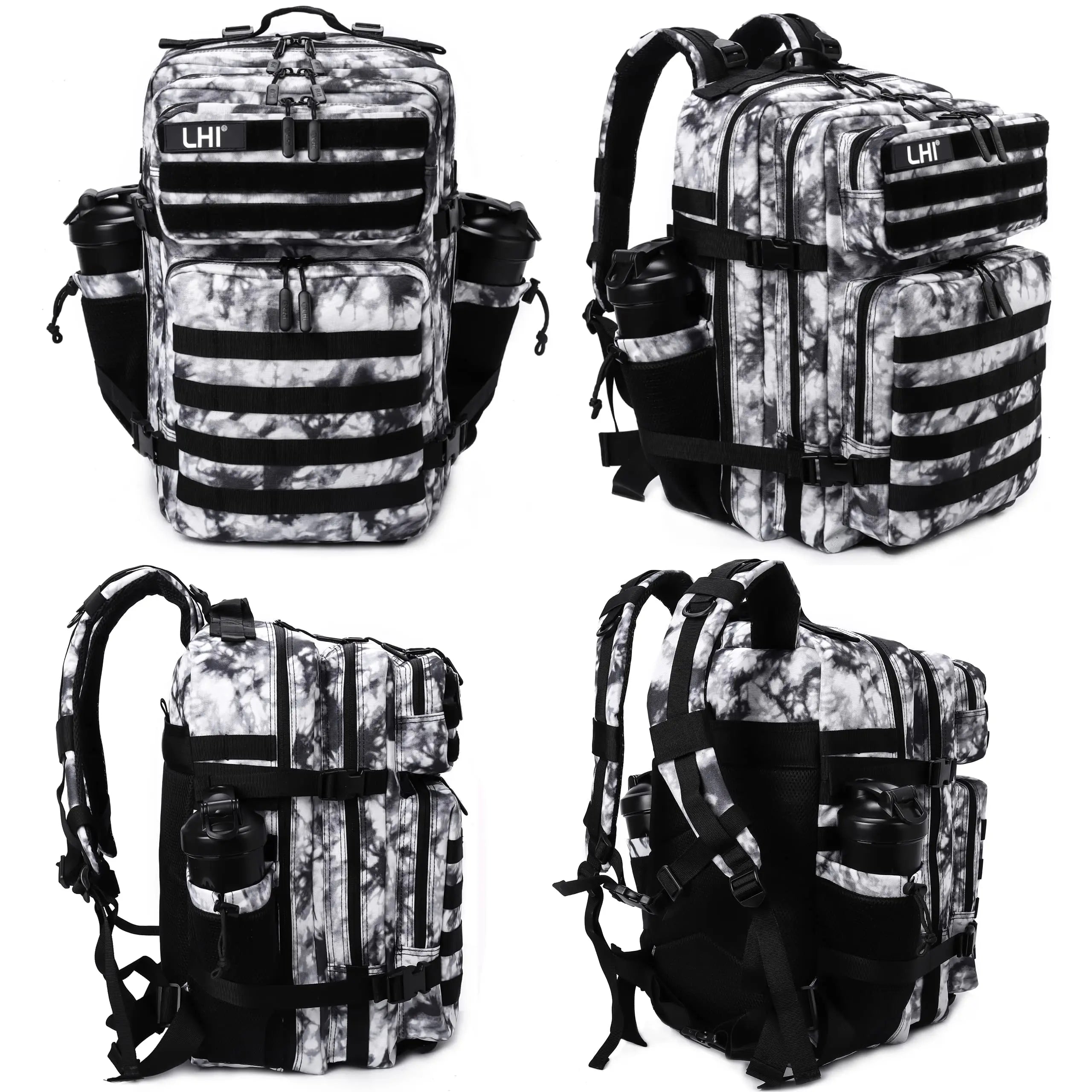 45L Tactical Backpack for Men and Women Large Athlete Gym Bag Outdoor Sports Hiking Survival Rucksack with Bottle Holder