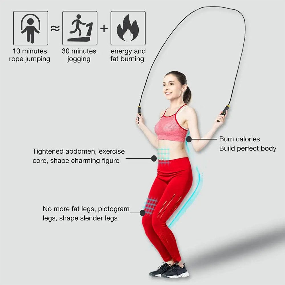 Cordless Jump Rope Digital Skipping Rope Smart Counter Fitness Jump Workout UK