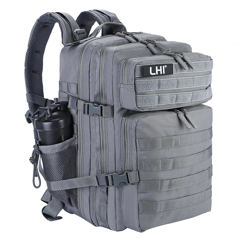 45L Tactical Backpack for Men and Women Large Athlete Gym Bag Outdoor Sports Hiking Survival Rucksack with Bottle Holder