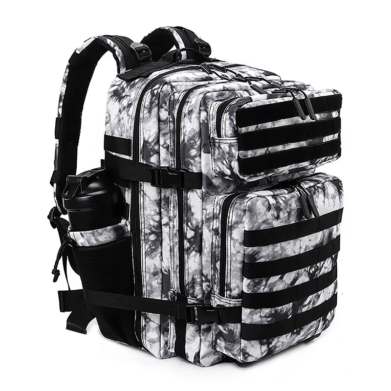 45L Tactical Backpack for Men and Women Large Athlete Gym Bag Outdoor Sports Hiking Survival Rucksack with Bottle Holder