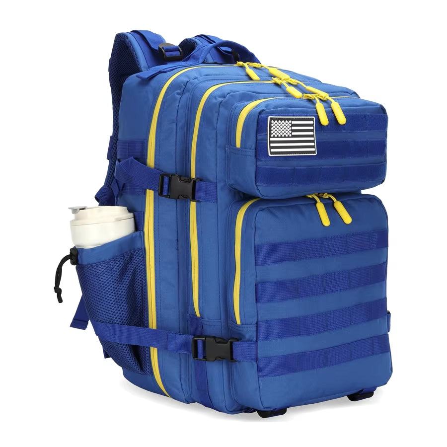 45L Tactical Backpack for Men and Women Large Athlete Gym Bag Outdoor Sports Hiking Survival Rucksack with Bottle Holder