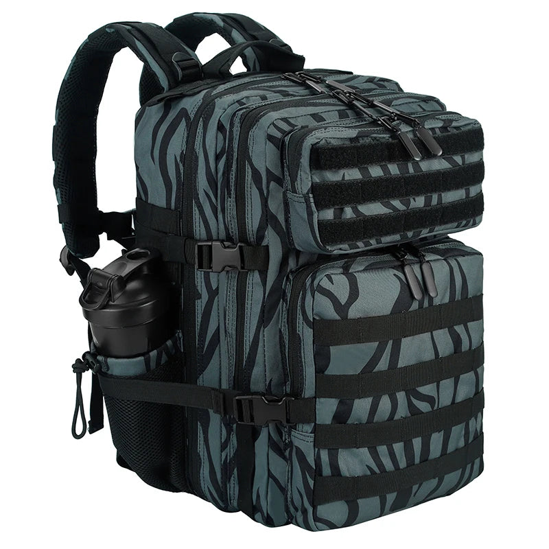 45L Tactical Backpack for Men and Women Large Athlete Gym Bag Outdoor Sports Hiking Survival Rucksack with Bottle Holder