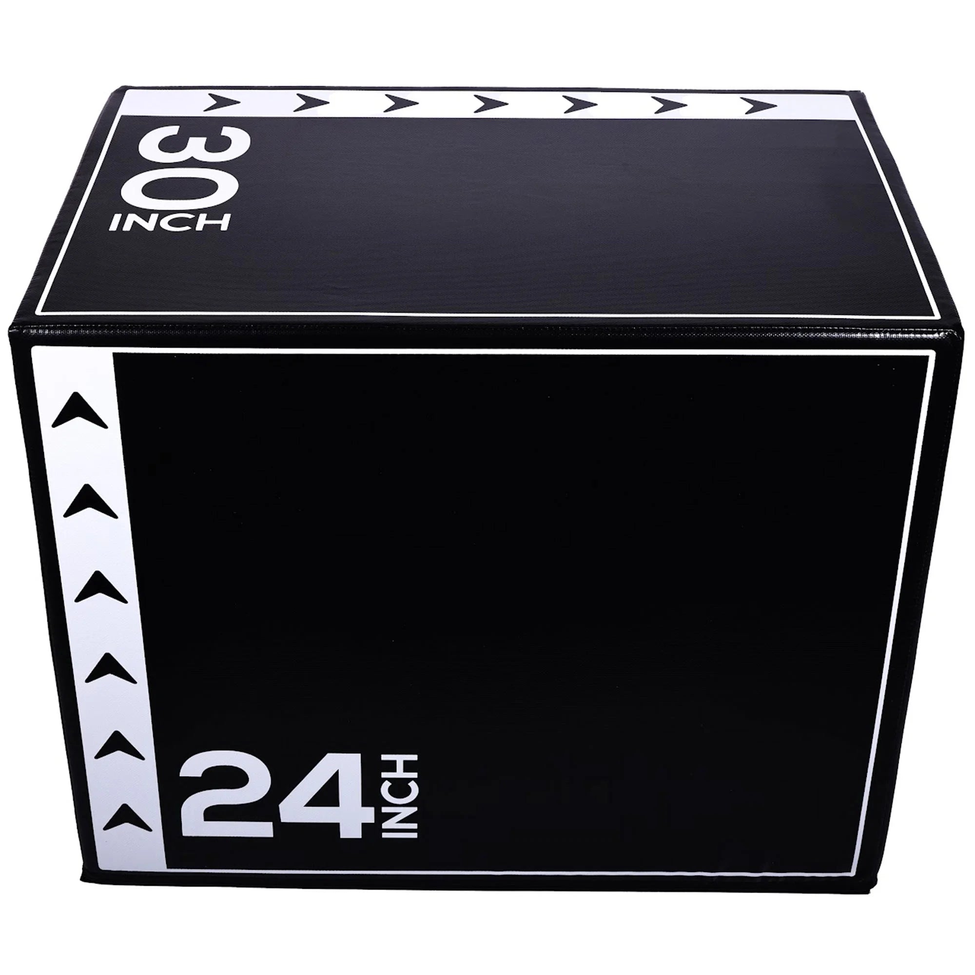 3-In-1 Rotatable Plyometric Jump Box, Jumping Exercise Trainer with anti Slip Surface & High Density Foam, Fitness Training, Easy to Clean, 20" × 24" × 30", 16LBS, Black/White