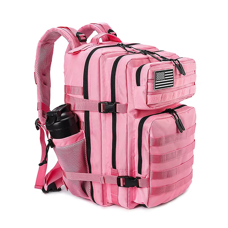 45L Tactical Backpack for Men and Women Large Athlete Gym Bag Outdoor Sports Hiking Survival Rucksack with Bottle Holder