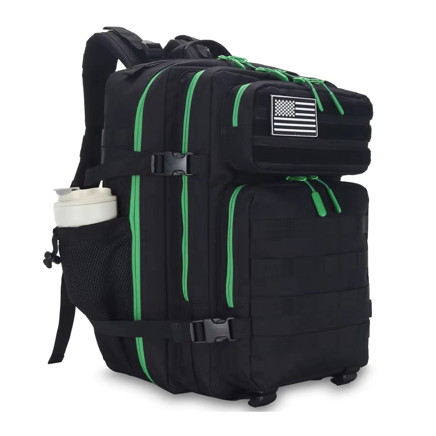 45L Tactical Backpack for Men and Women Large Athlete Gym Bag Outdoor Sports Hiking Survival Rucksack with Bottle Holder