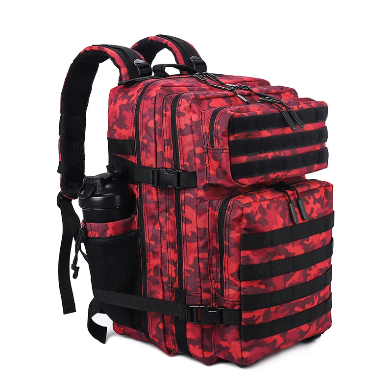 45L Tactical Backpack for Men and Women Large Athlete Gym Bag Outdoor Sports Hiking Survival Rucksack with Bottle Holder