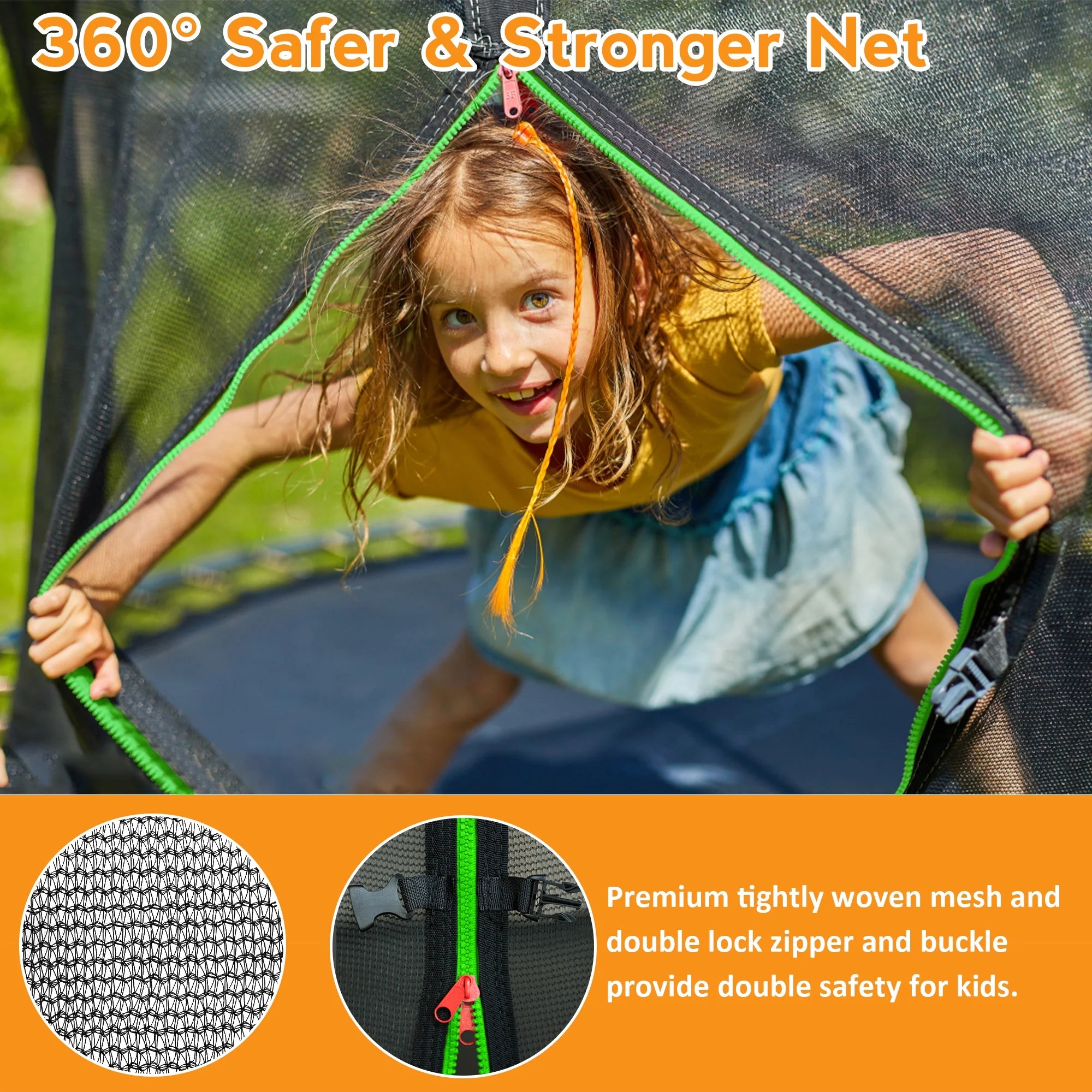 10FT Trampoline with Basketball Hoop, 1000LBS Heavy Duty Trampoline for Adults Capacity for 3-4 Kids, No Gap Design Backyard Trampoline with Enclosure Net, Ladder, a Ball, Green