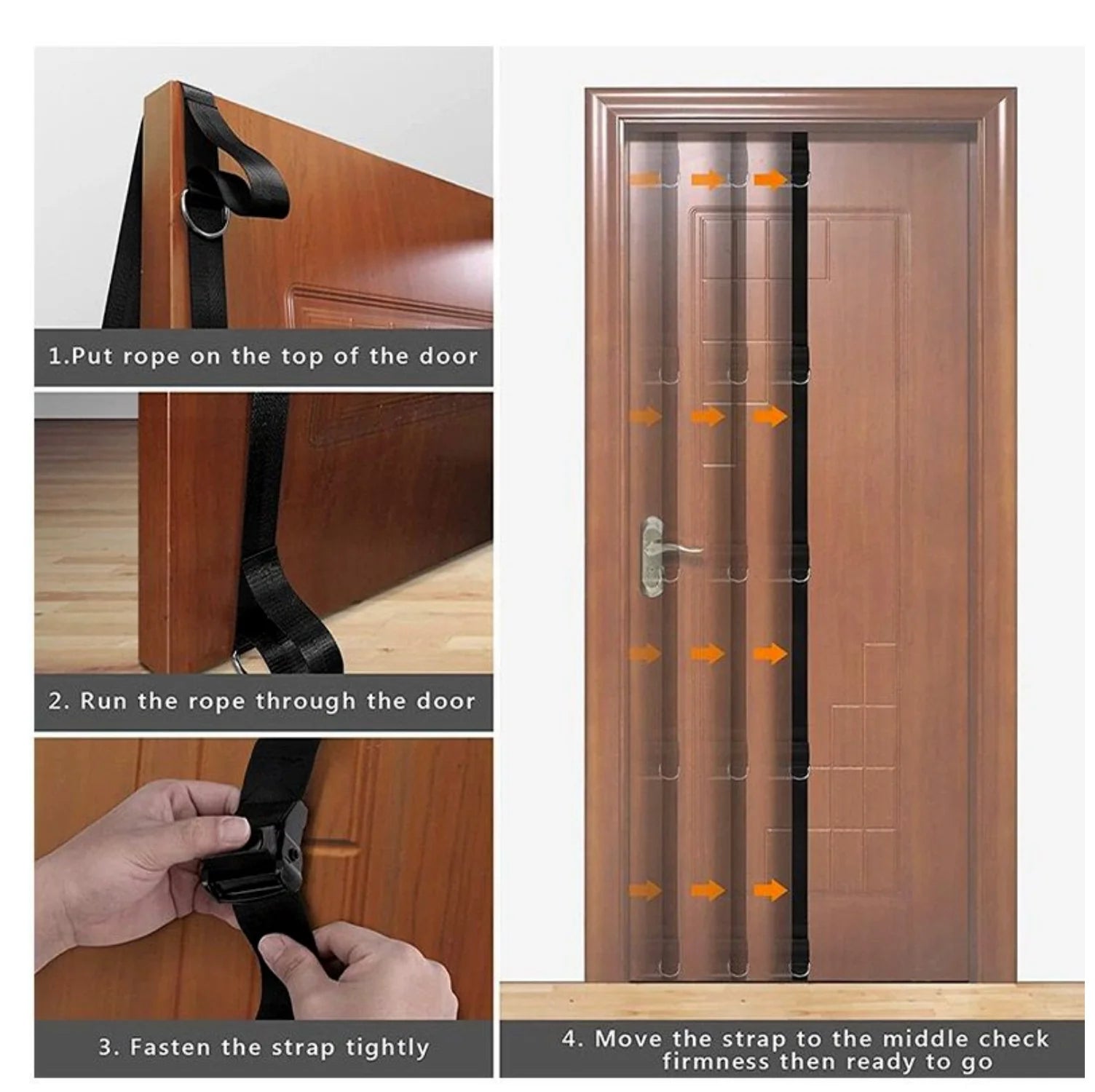 Adjustable Door Anchor Resistance Training Strap - 5 - Loop Workout Accessory for Home Gym